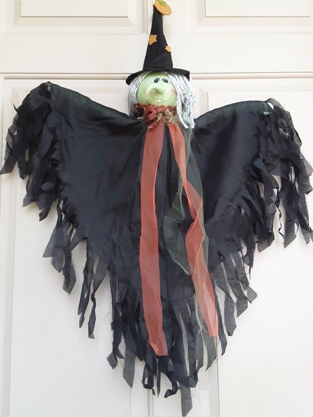 Hanging Green Face Witch Delton Halloween Decoration New